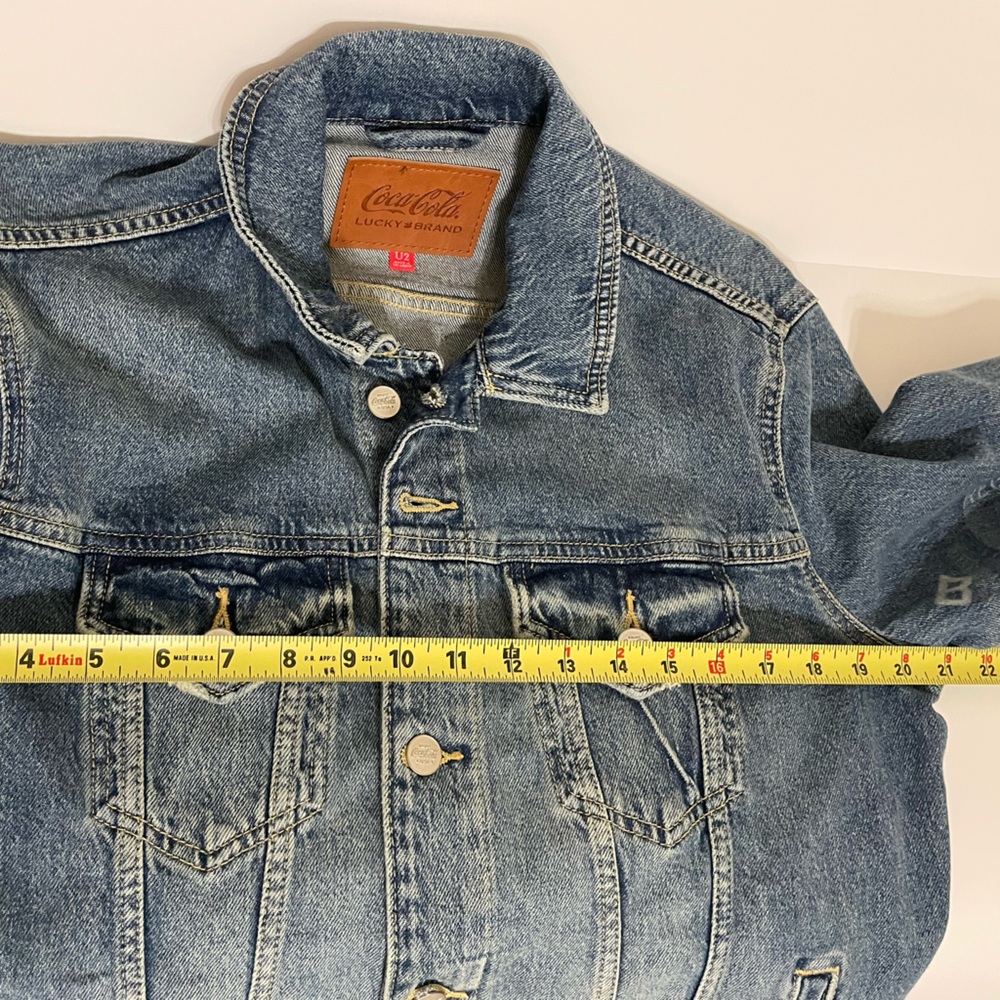 New LUCKY BRAND+Coca Cola limited edition distressed denim trucker jacket - Picture 13 of 16